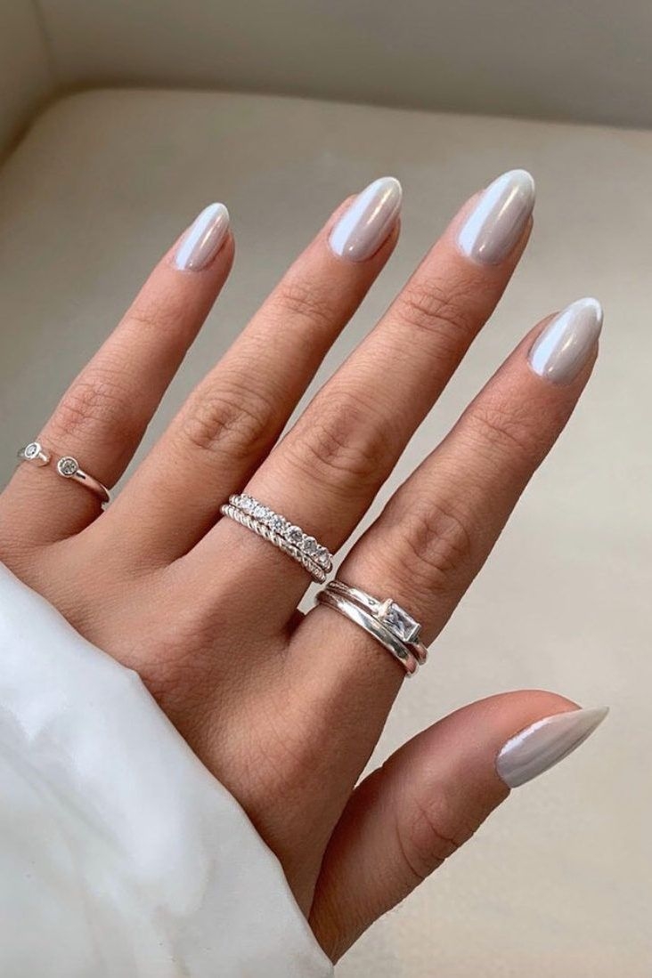 Sleek Silver Nails