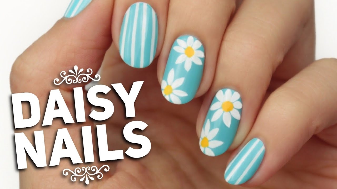 Spring Daisy Nail Art Design YouTube