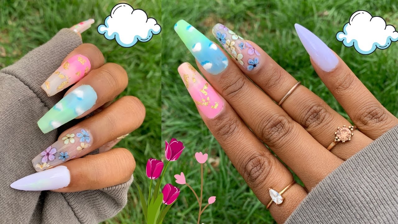 Spring Nails Ft Apres Gel X Customize Gel Polish Colors Reshaping Apres Coffin Tips To Stiletto YouTube