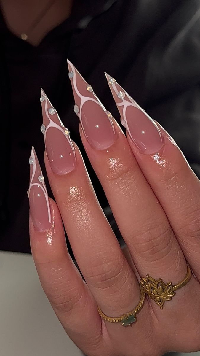 Stiletto Nails Fall Nails Baddie Nails Long Nails U as Largas Instagram Nails Bling Nails 