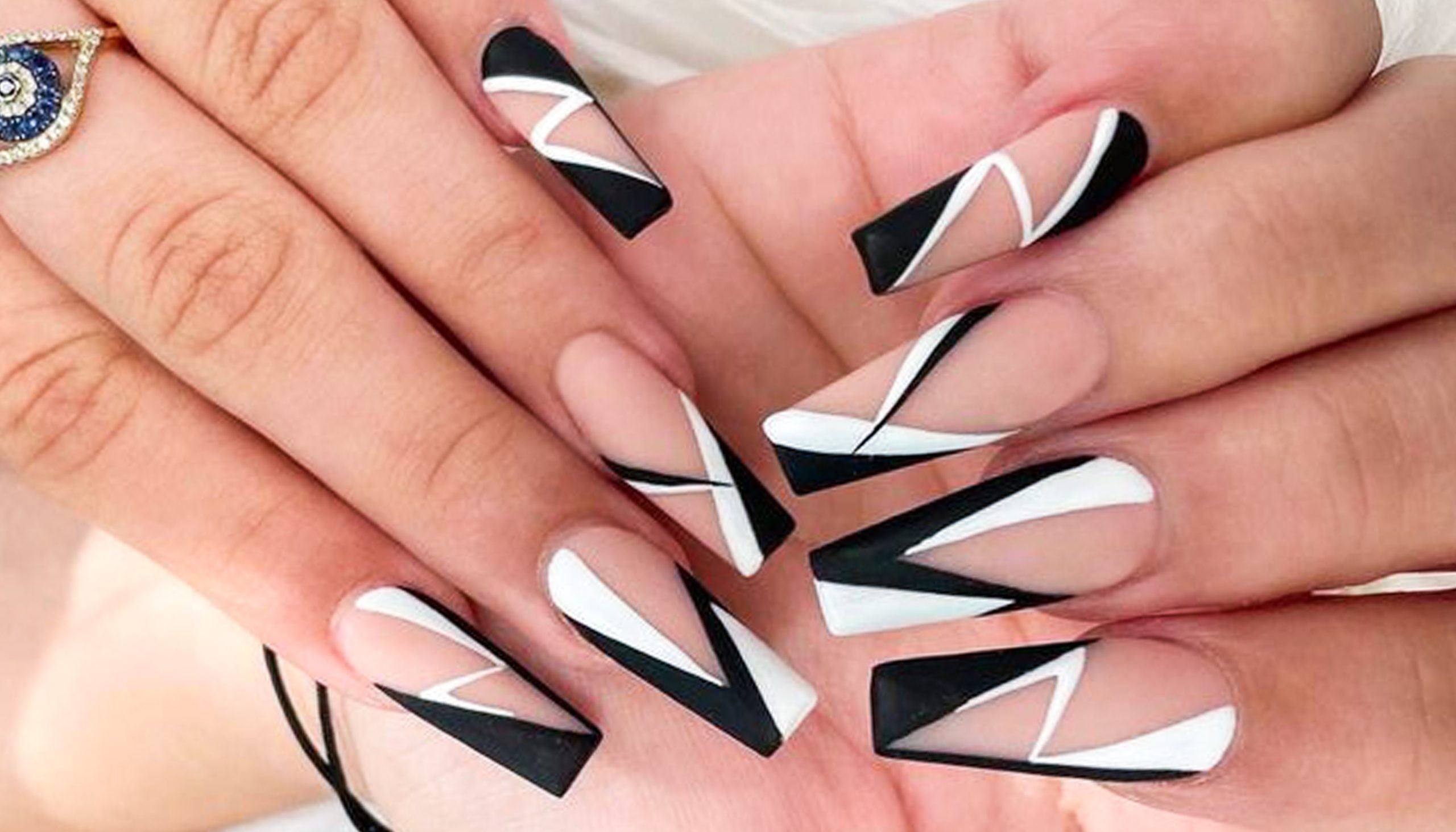 black and white nail art designs