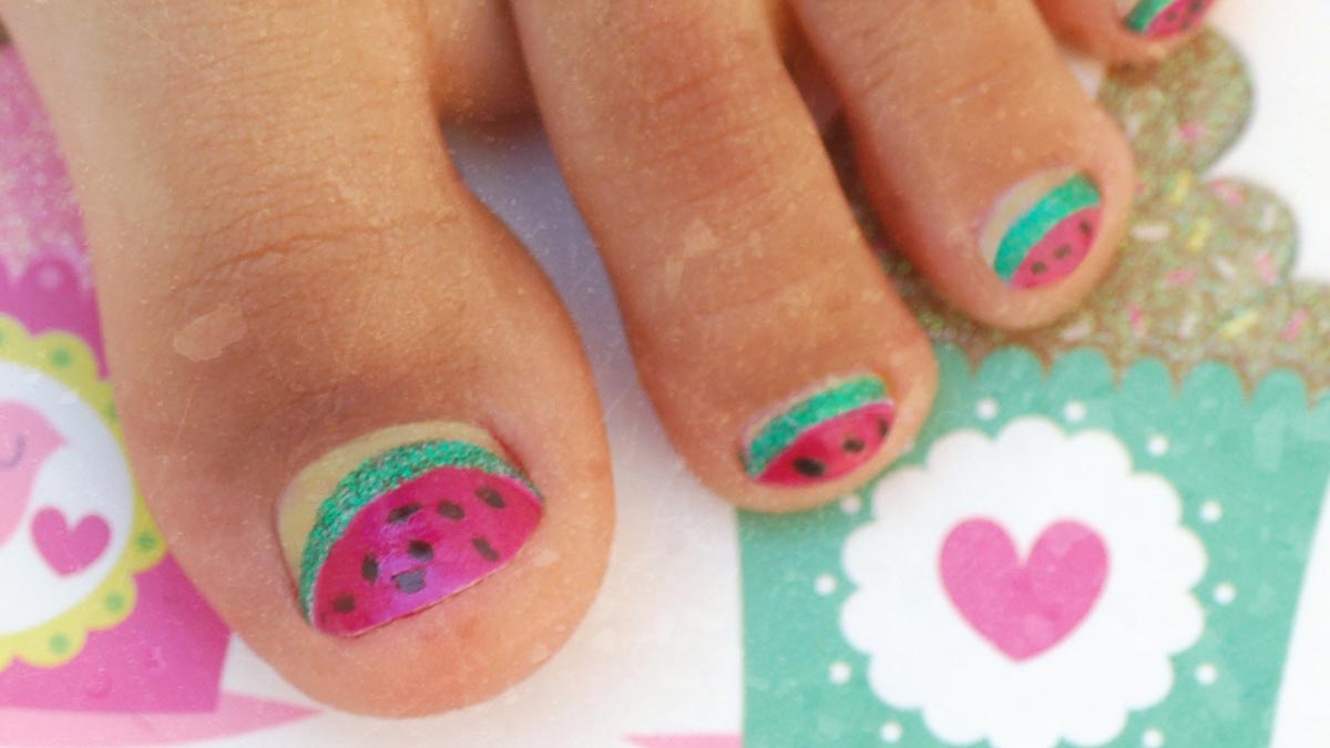 Summer Kids Nail Art Cherry Fingers Watermelon Toes Coffee Vanilla