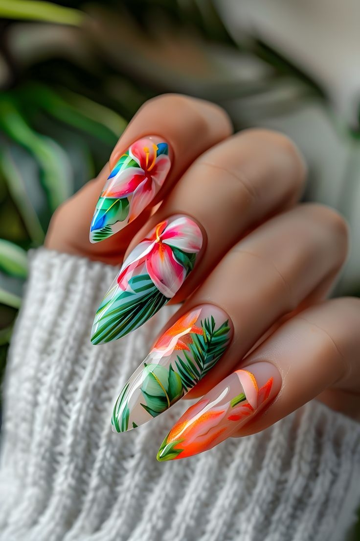tropical nail inspo