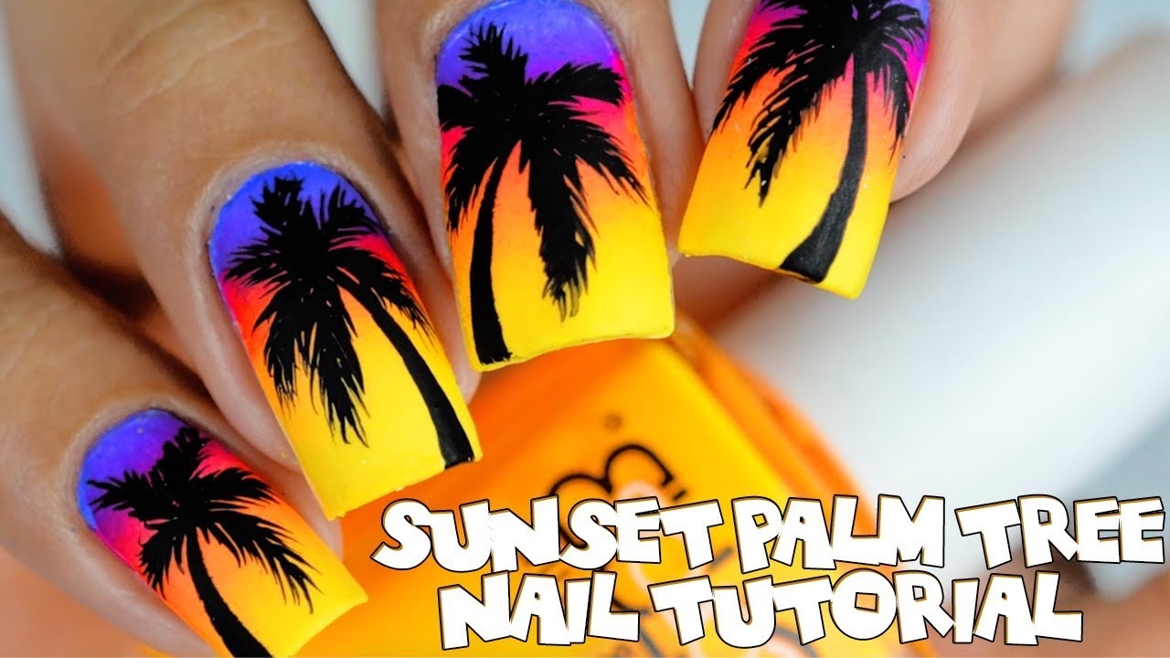 palm tree nail design