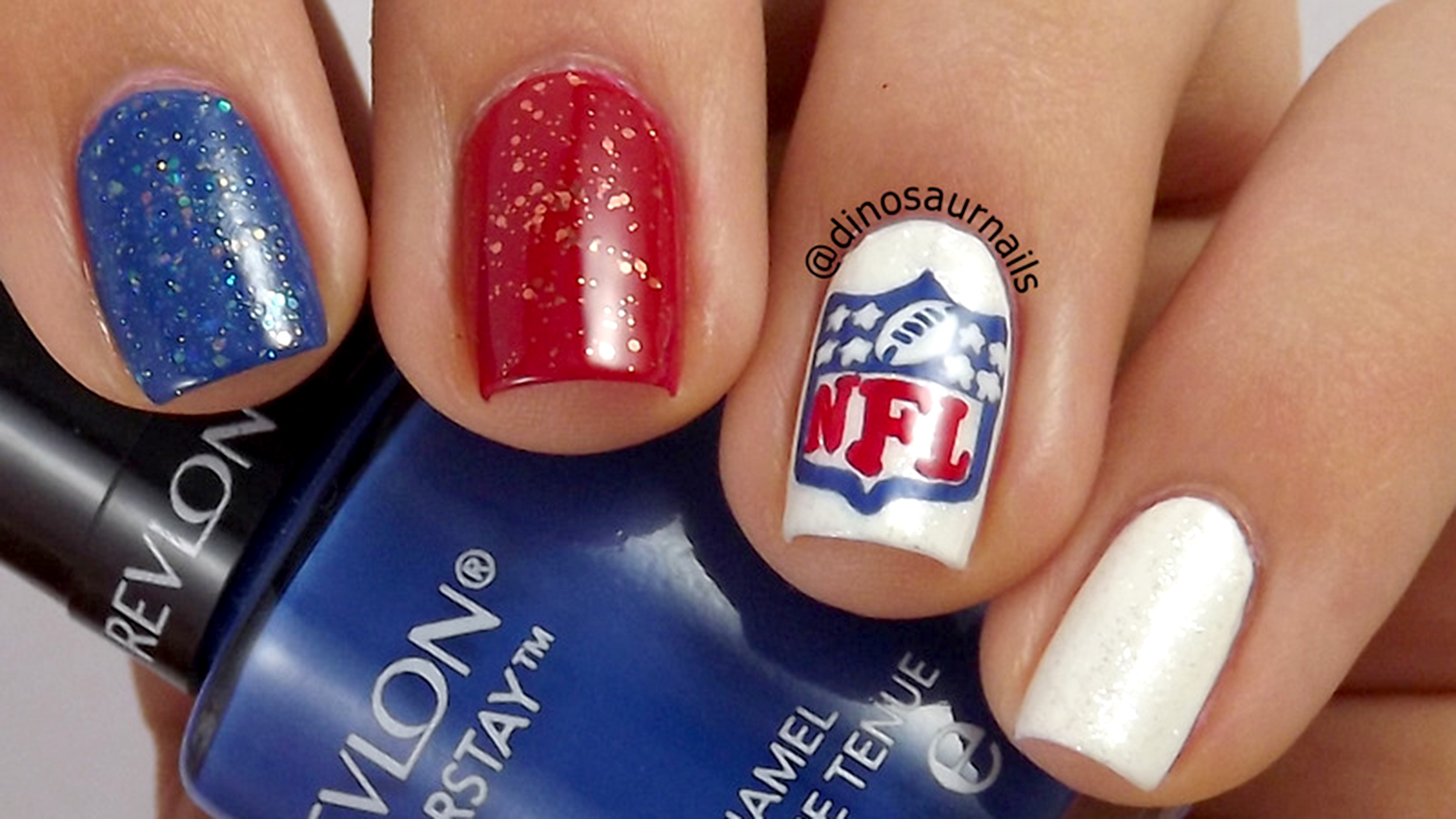patriots nail designs