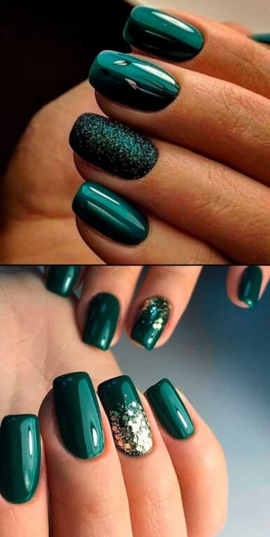 Dark Green Nail Designs