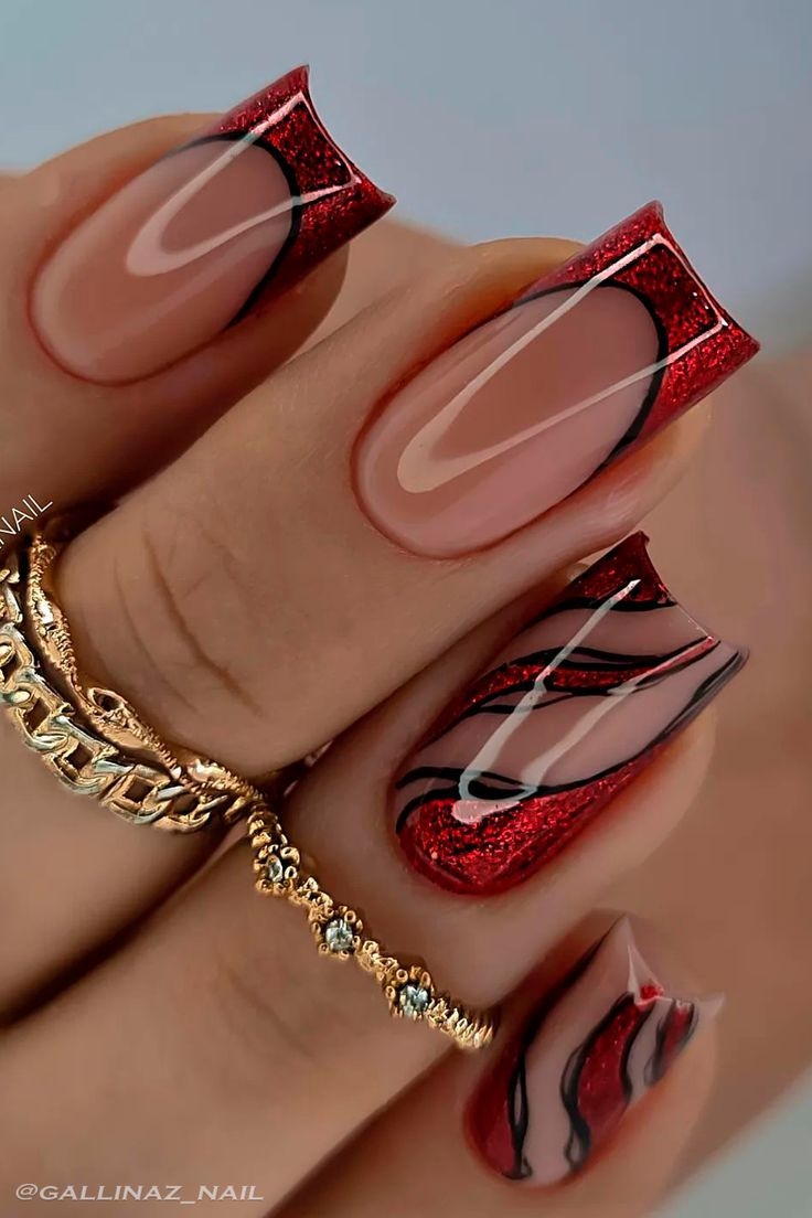 The Best Red And Black Nails To Try In 2024
