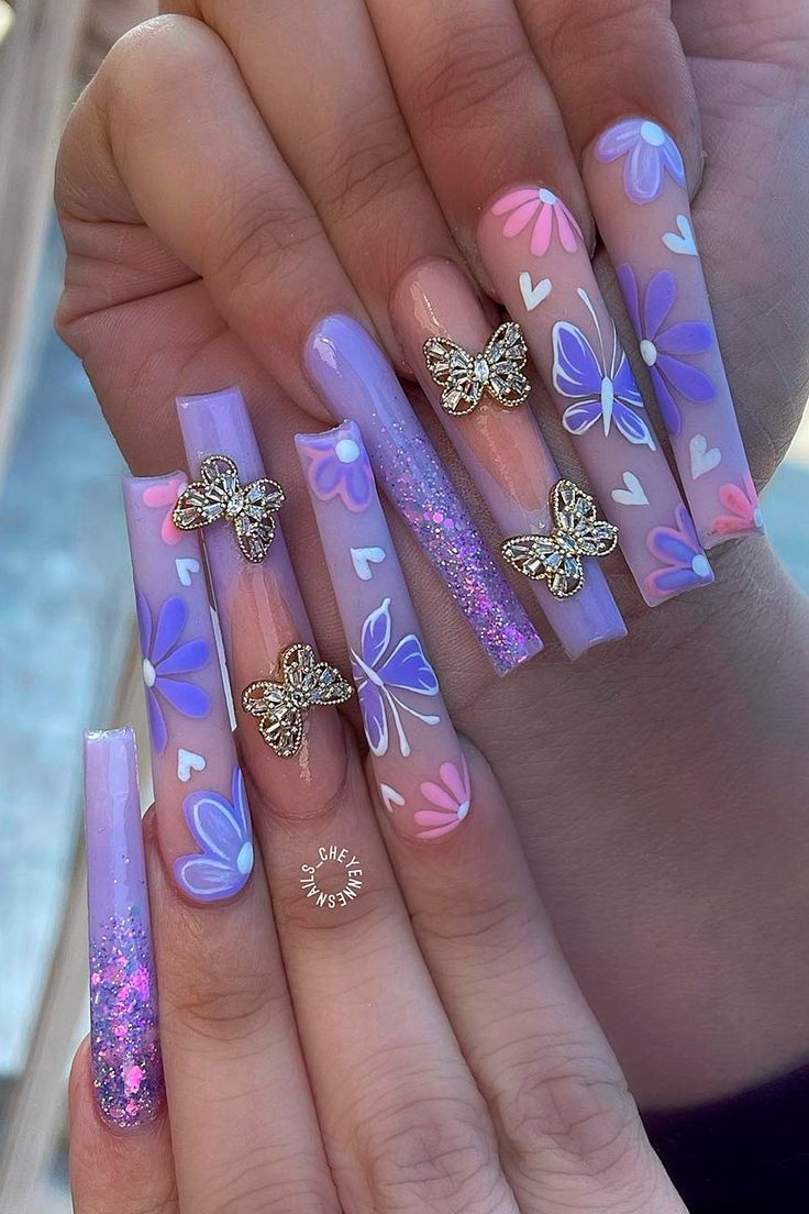butterfly nail design
