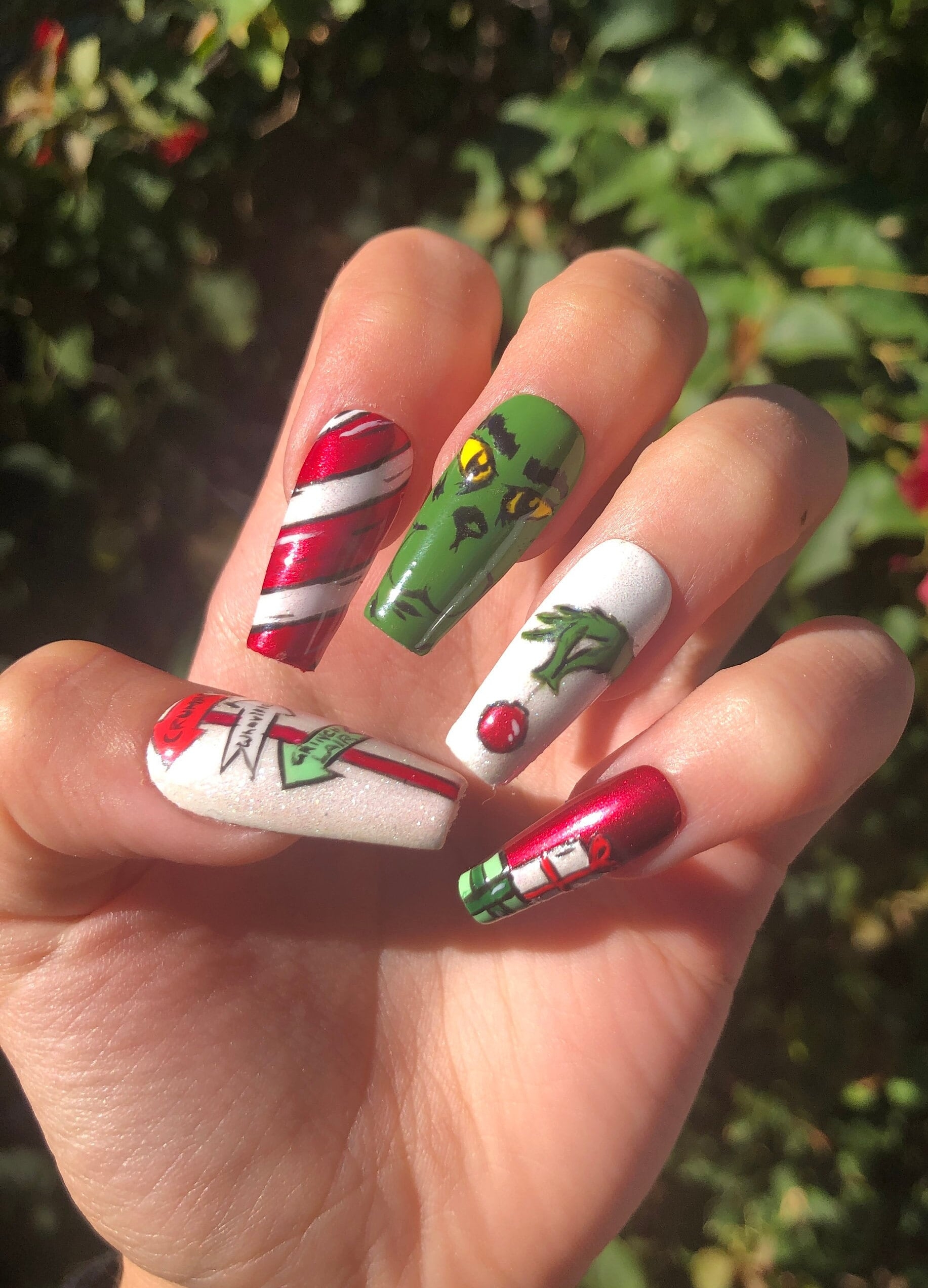 The Grinch Christmas Reusable Press On Nails Etsy
