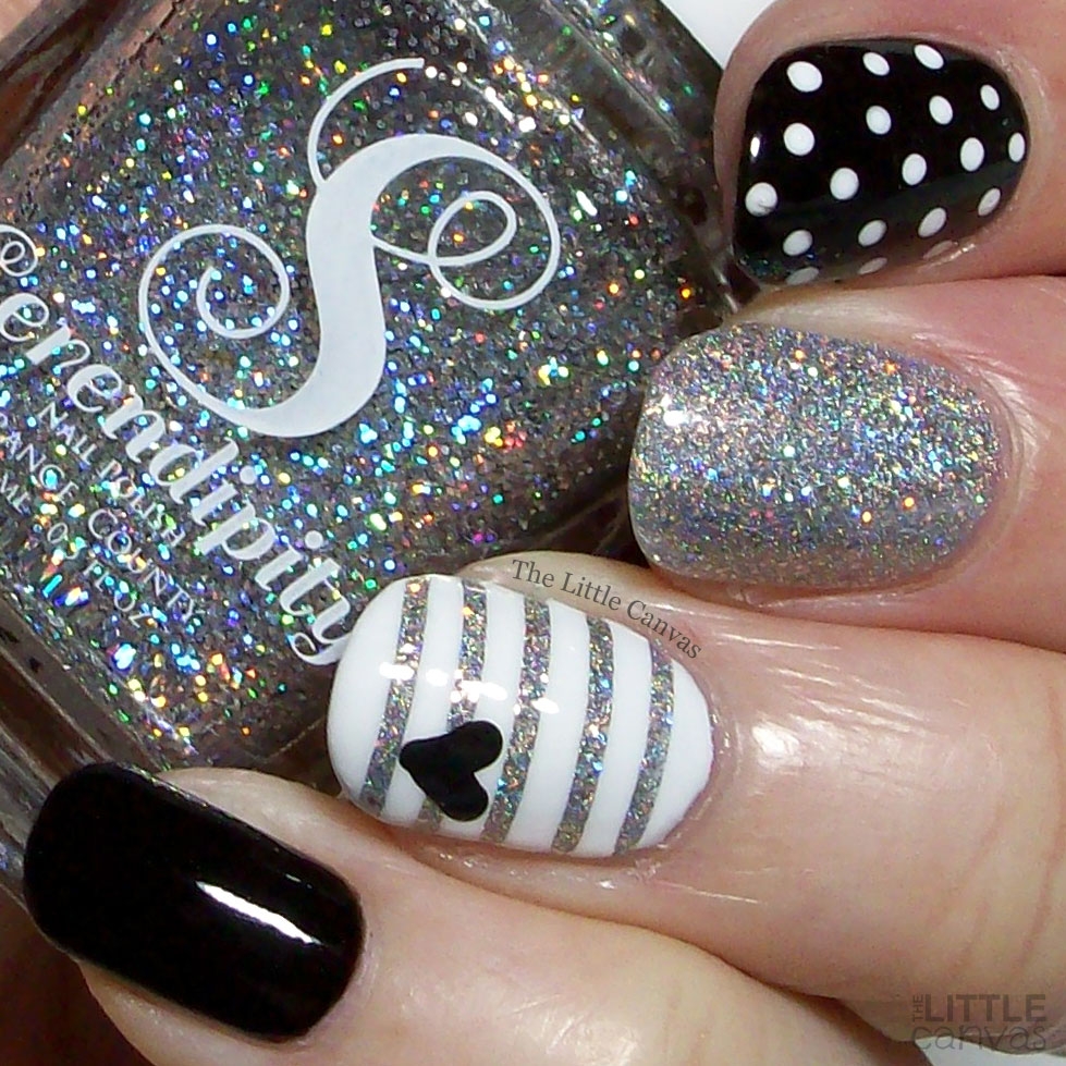 black silver nail art designs