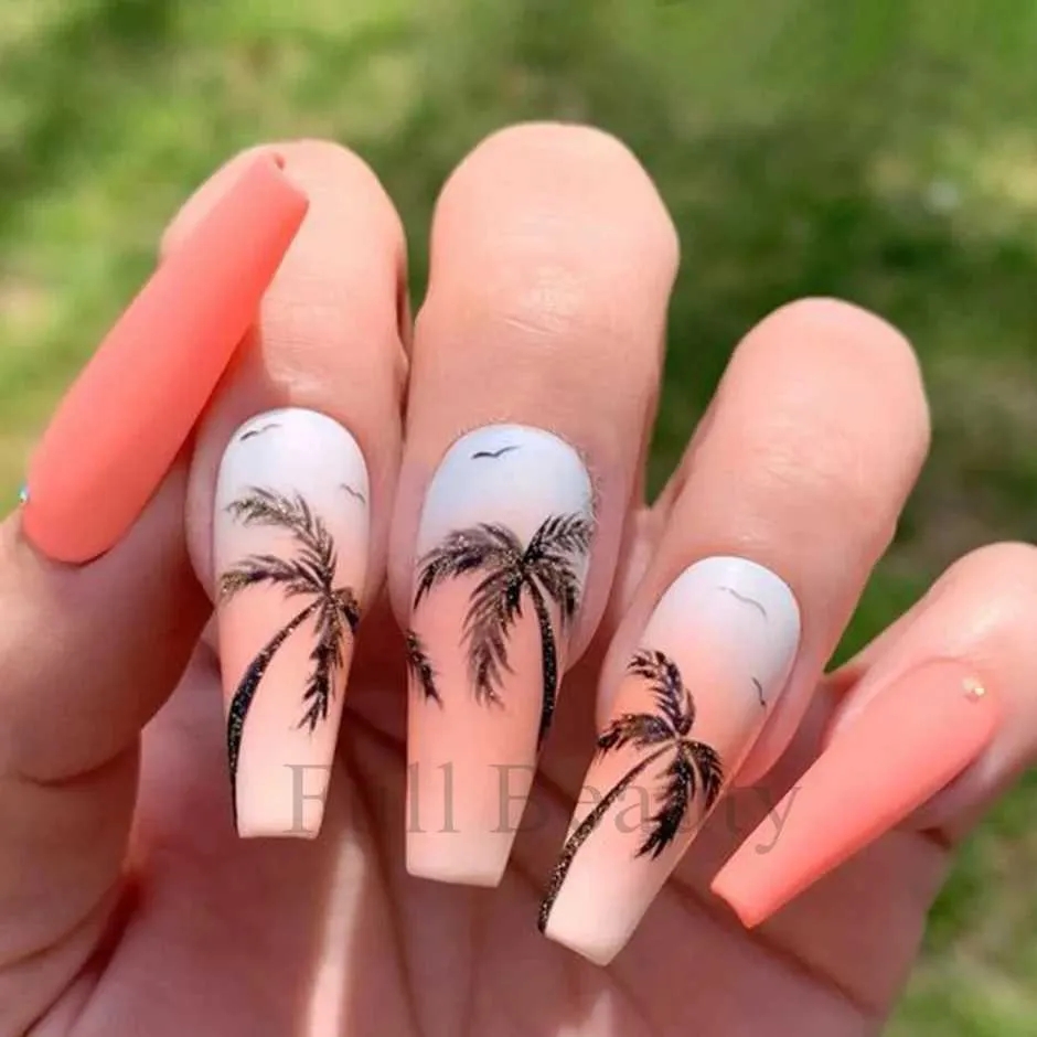 Tropical Nail Art Decals Summer Black Palm Mermaid Flowers More Shop Now Best Seller From Dhgate Stickers Decals Price 10 47