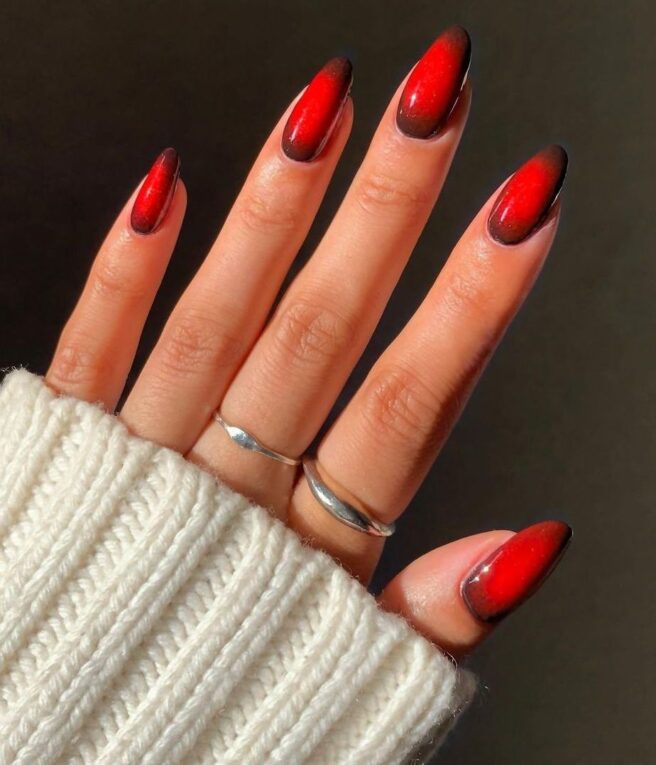 Black And Red Nail Inspo