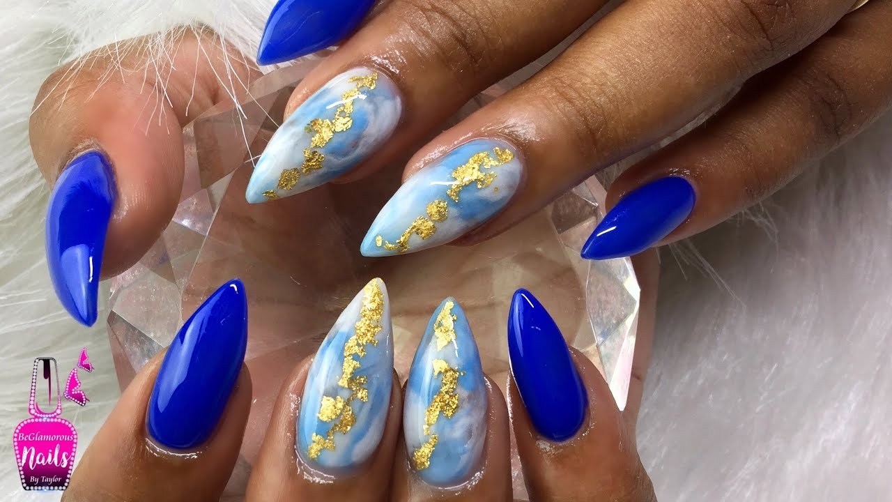 Watch Me Work Blue Acrylic Marble Nail Design With Gold Foil And Gel Polish Acrylic Infill YouTube Watch Me Work Blue Acrylic Marble Nail Design With Gold Foil And Gel Polish Acrylic Infill YouTube