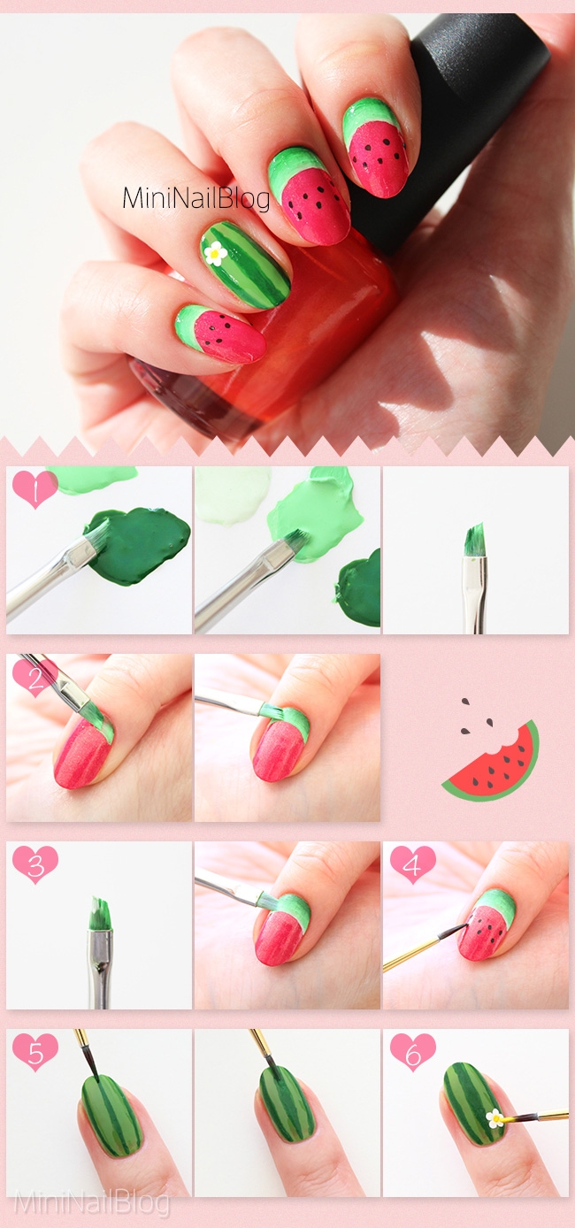 watermelon nail design