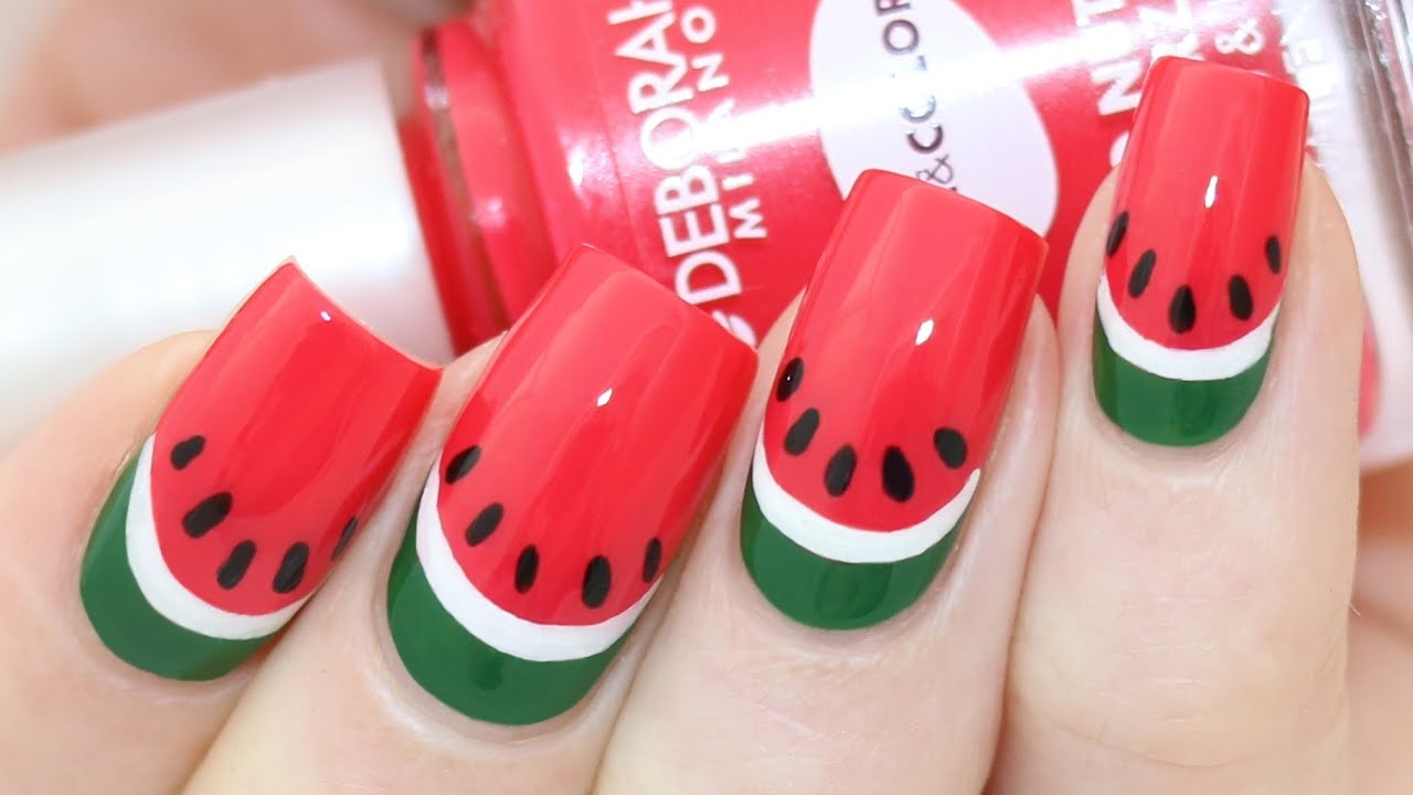 WATERMELON NAIL ART TUTORIAL YouTube