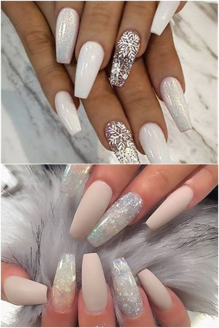 White Coffin Winter Nails