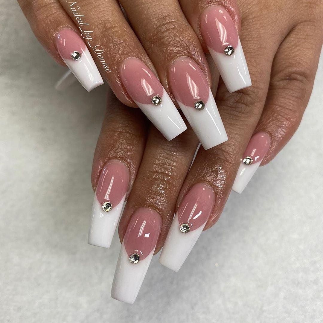 pink and white nail designs