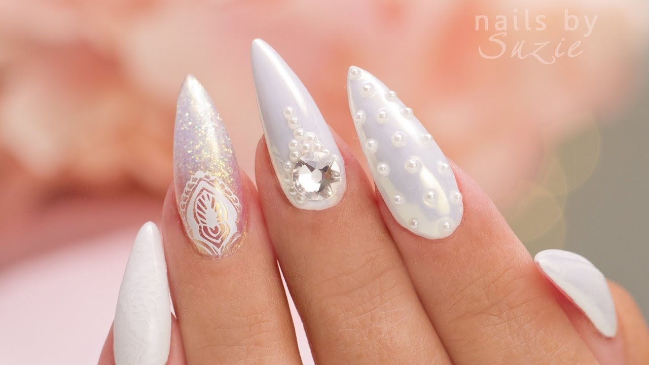 White On White 5 Nail Art Designs YouTube