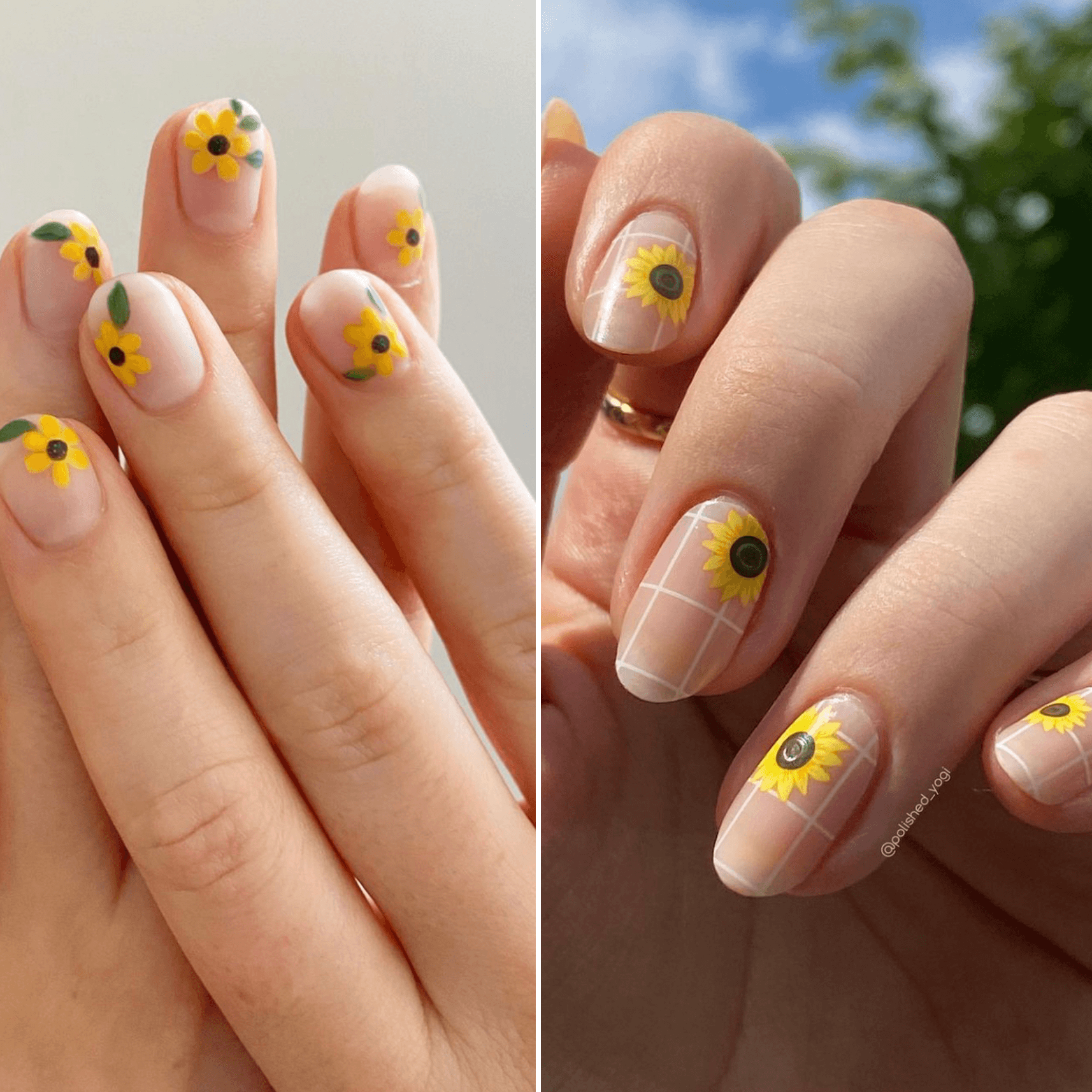 sunflower nail design sunflower nail design