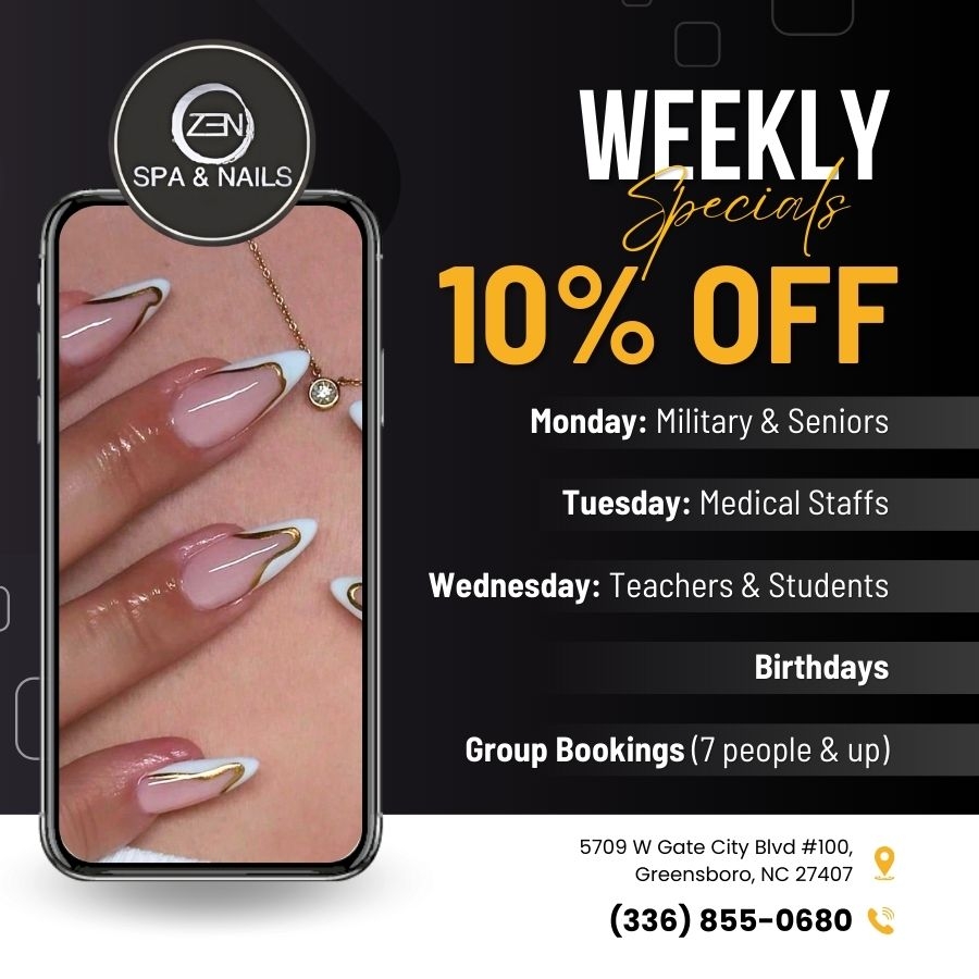 Zen Spa Nails Nail Salon In Greensboro NC 27407